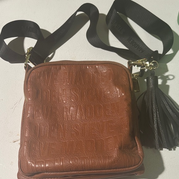 Steve Madden Handbags - Steve Madden Brown Crossbody Bag with Black Tassel